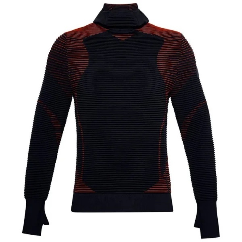 Under Armour  Men's UA Intelliknit Balaclava Hoodie  Sweater Black Red Ski Hike